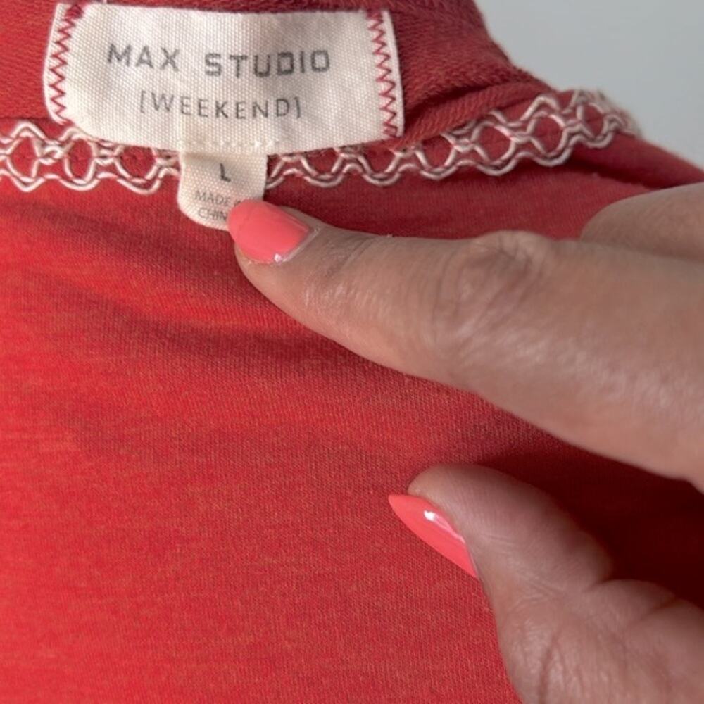 Max Studio Weekend Rust Flutter Sleeve Embroidere… - image 8